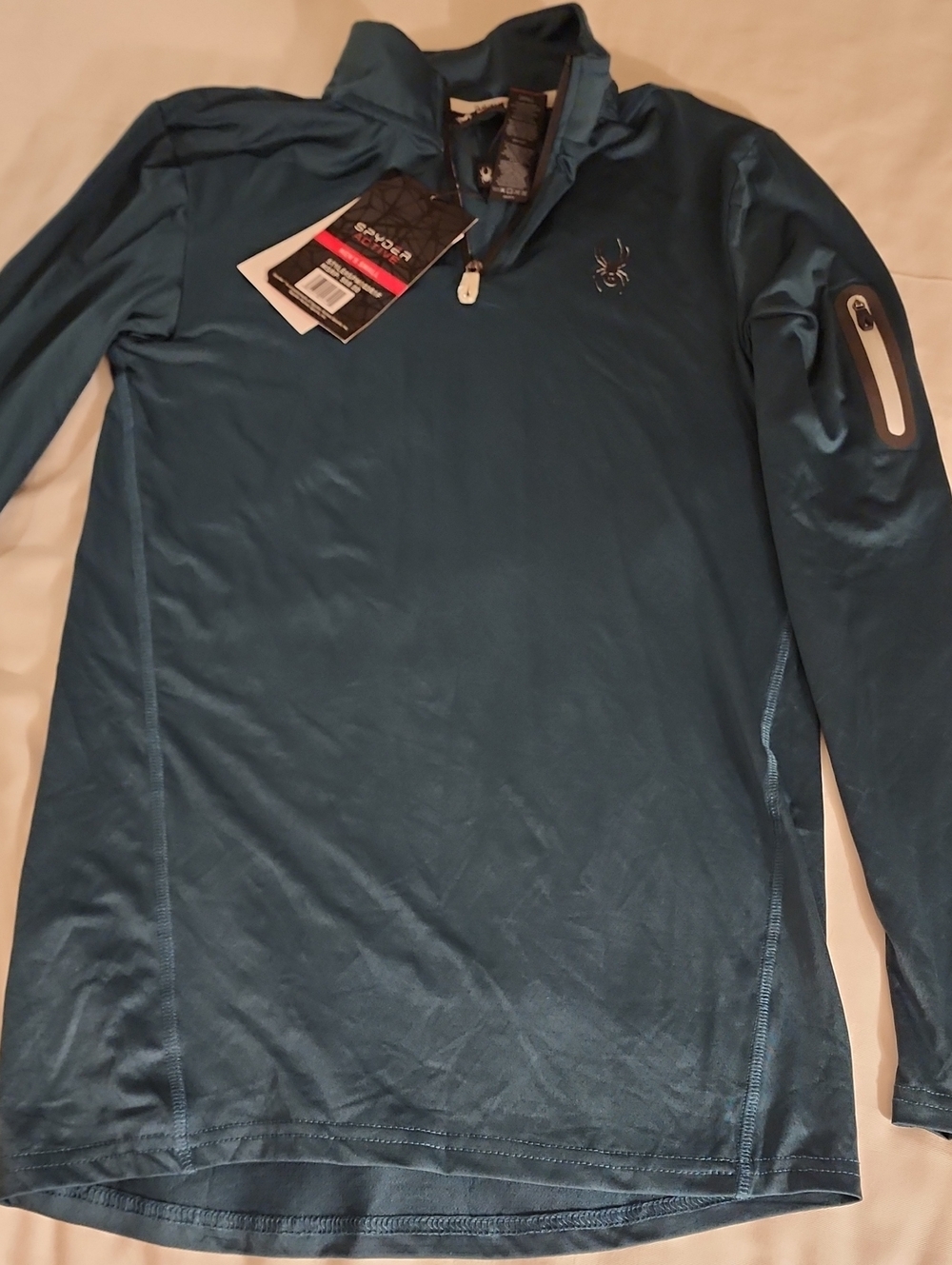 Spyder Men’s Teal Long Sleeve 1/4 Zip Performance Top